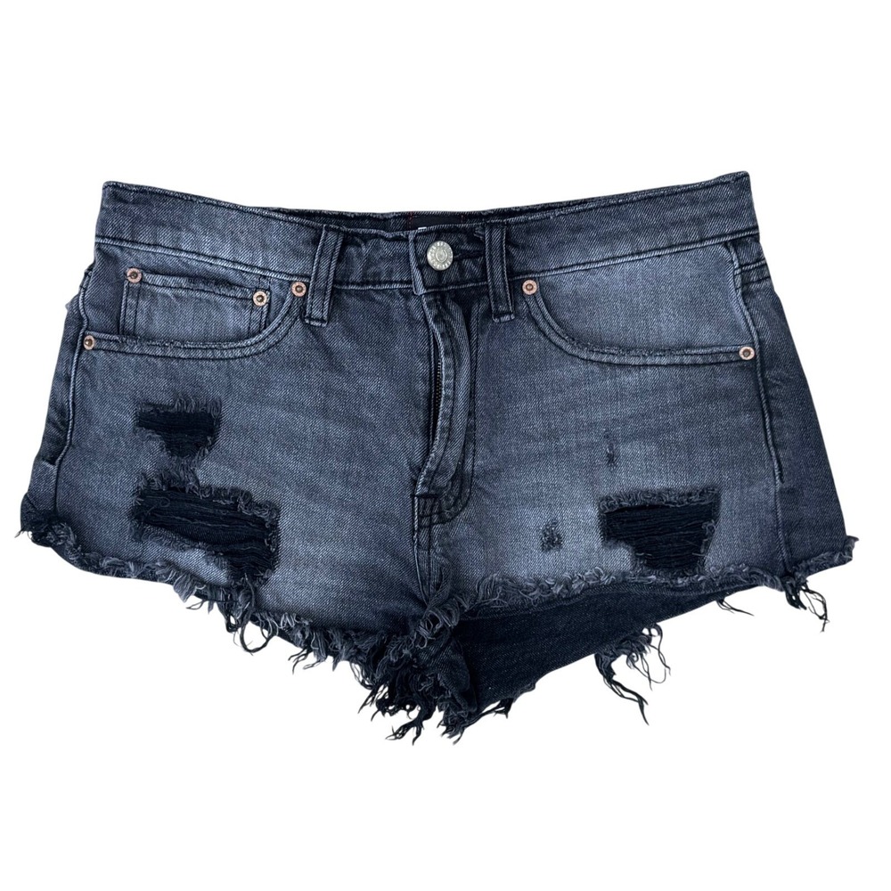 BDG Urban Outfitters Distressed‎ Black Denim Cutoff Shorts Womens Size 26